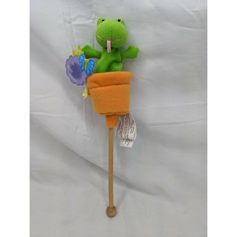 Amscan Frog in Flower Pot Plush Stick‎ 9.5 Inch Stuffed Animal Toy